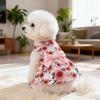 Floral Printed Summer Dog Clothes Pretty Cute Puppy Clothes Dog Sleeveless Dress  Valentine‘s Day