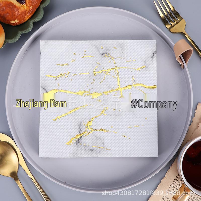 Gold & Silver Hot Stamped Happy Birthday Napkins for Party Decorations