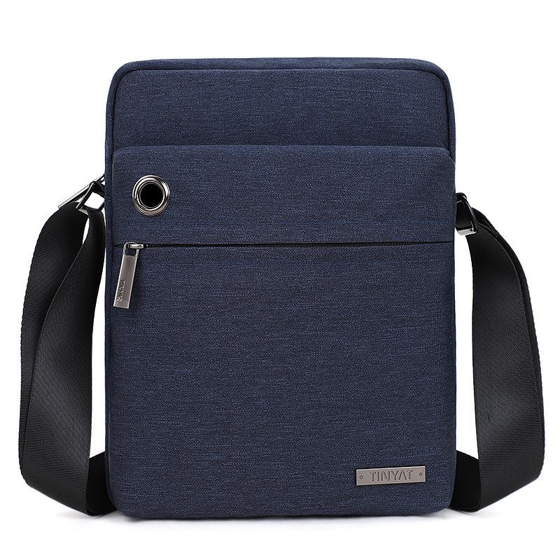 Men's Shoulder Bag Business Casual Outdoor Men's Cross Bag Korean Vertical Crossbody Bag with Headphone Hole