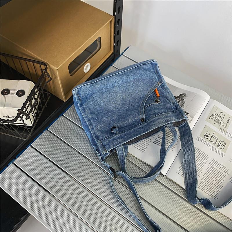 Umhängetasche für Damen, Japan und Südkorea, exquisite Tasche aus gewaschenem Denim, Ins, künstlerischer Stil, Persönlichkeit, Kreativität, tragbare Tasche, Umhängetasche