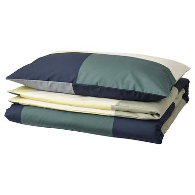 Duvet Cover and Pillowcase, BRUNKRISSLA Duvet Cover and Pillowcase Green/Multicolour,