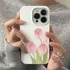 Pink Tulip Flower Pattern Phone Case For iPhone 17 16 Pro Max Case iPhone 15 14 Plus 13 12 11 Pro Max 16e Shockproof Soft Cover