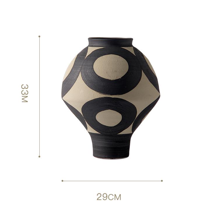 

Chinese Zen Wabi-Sabi Hand-Painted Ceramic Vase - Handmade Decorative Flower Arrangement Ornament