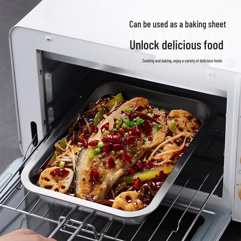 MAXCOOK Stainless Steel Deep Square Tray