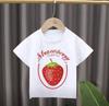 New Style Childrens Cartoon Fruit Print Roundneck Shortsleeved Tshirt Girl Clothes Boys Clothes Kids Clothes Modal Fabric