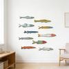 Yousheng 10 Pcs Wooden Fish Wall Decor Hanging Coastal Beach Wall Art for Ocean Nautical Decor Vintage Fish Wall Sculpture for Lake House Bathroom