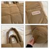 Damen Herbst Winter Weiche Handtasche Karierte gesteppte Umhängetasche Fashi Puffy Tragetasche einfarbig Große Kapazität Henkeltasche