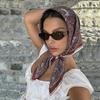 Luxury Paisley Silk Satin Head Scarf For Women Plaid Print Kerchief Neck Scarfs 70cm Square Shawls and Wrpas Scarves For Ladies