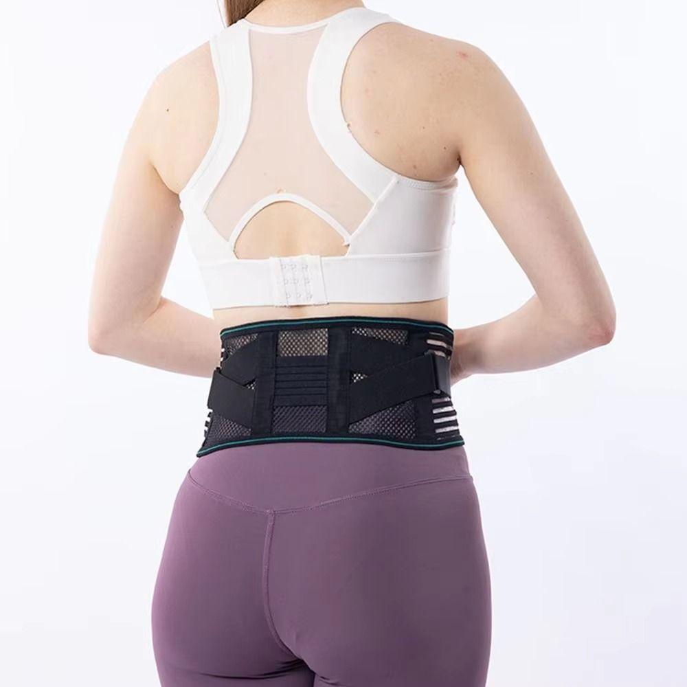 4 Steel Stays Lower Back Brace Compression Fitness Waist Protector Lumbar Support Belt  Men Women