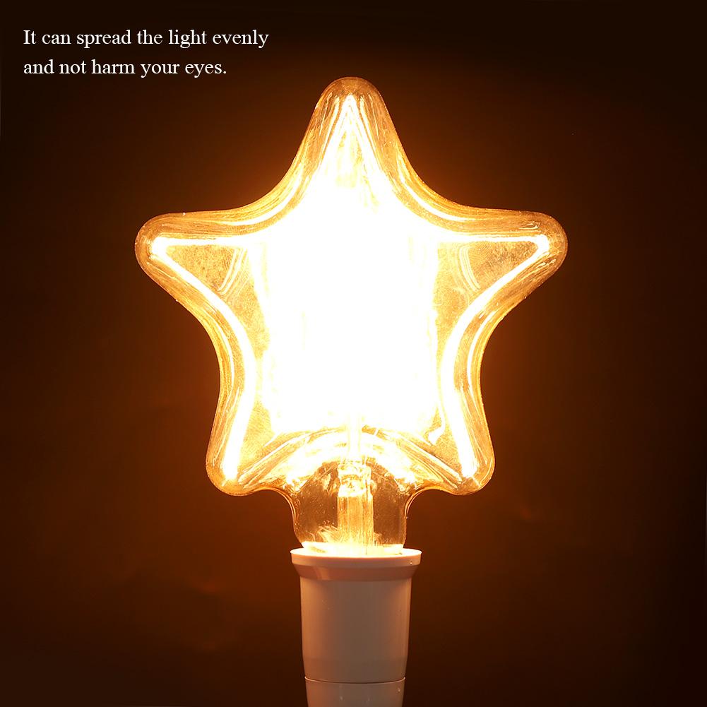 E27 Vintage Light Lamp Pentagram Shape Bulb Lighting Decoration for Coffeehouse 220V