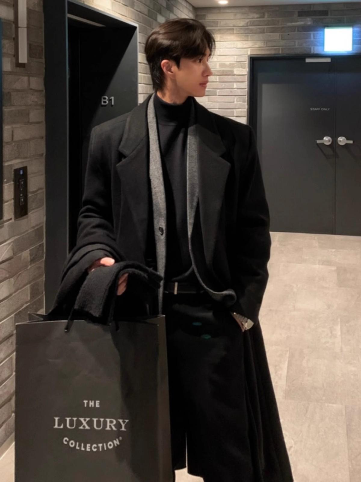 

Мужское шерстяное пальто-тренч средней длины в корейском стиле - Осенне-зимнее утепленное пальто, бунтарское и красивое. XL