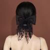 Black Bowknot Beaded Luxury Hair Clip for Women