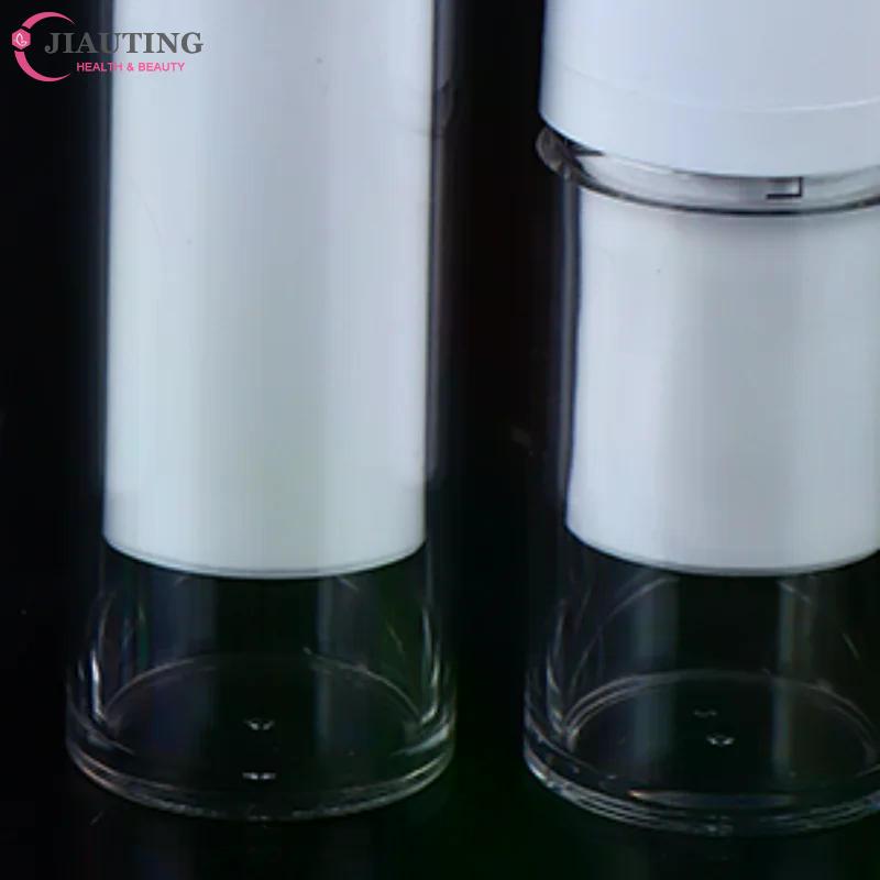 1PC 15/30/50ml Vacuum Pump Bottles Frosted Clear Round Lotion Foundation Jar Rotating Lifting Lid EmptyTravel Cosmetic Dispenser