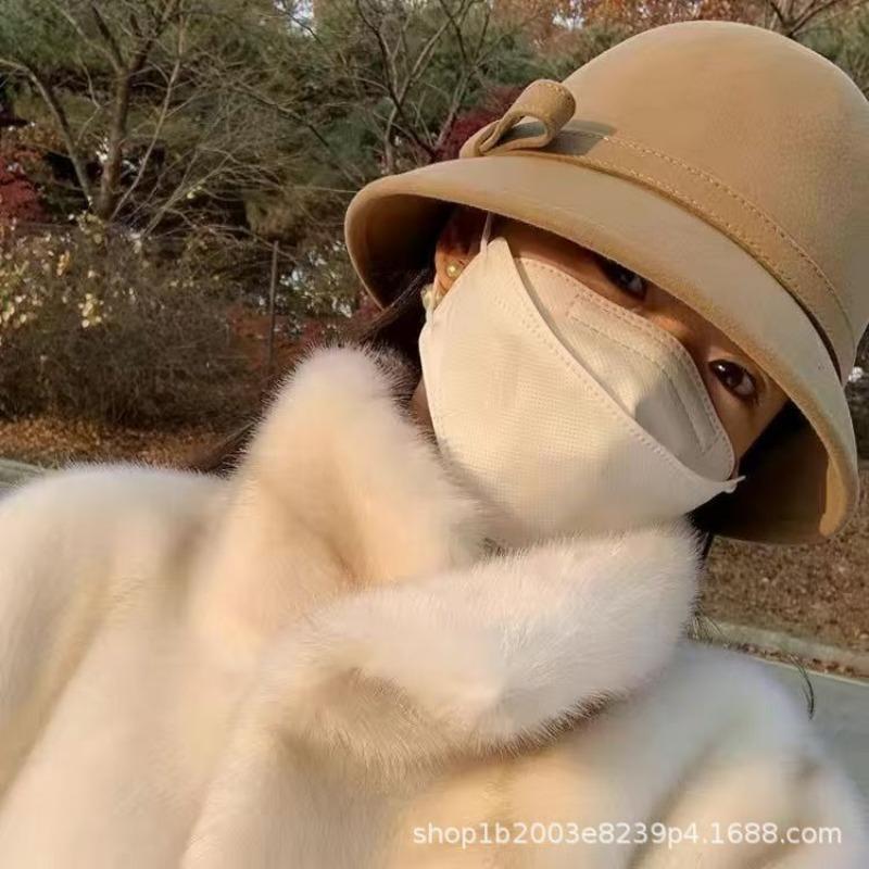 Women S Vintage Wool Bow Fisherman Hat Autumn Winter Elegant White