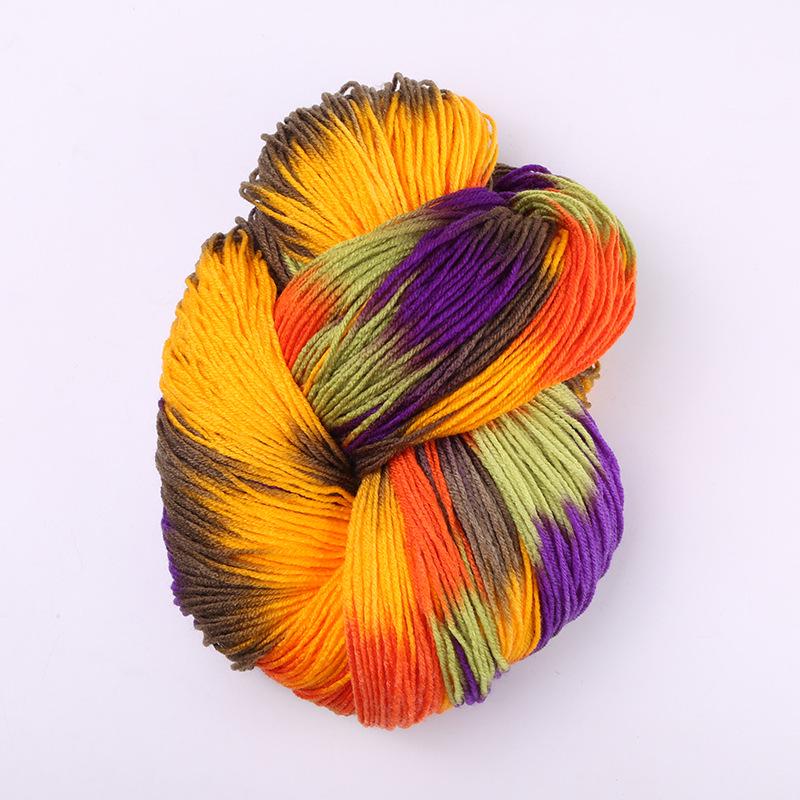 Four-Strand Segment-Dyed Pure Acrylic Medium-Thick Yarn for Hand-Woven DIY Projects