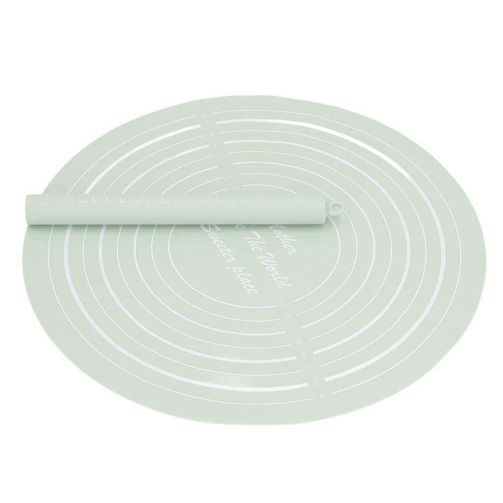 Teigroller-Set mit Maßen Silikon-Nudelholz Antihaft-Mehlmatte für Heimküche Dessertgeschäft