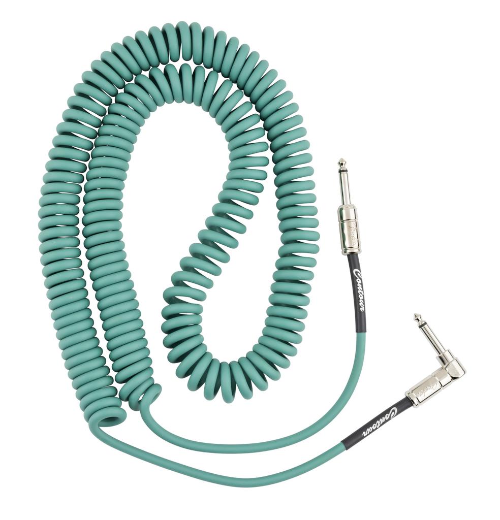 Fender Contour 30ft Coiled Sherwood Guitar Cable (approximately 9m) Cable, Green,