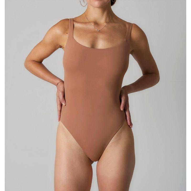 

Skims Same Style Kardashian Tight Jumpsuit Sports Vest Body Shaper Seamless Breathable Sexy Vest Slimming Light brown M