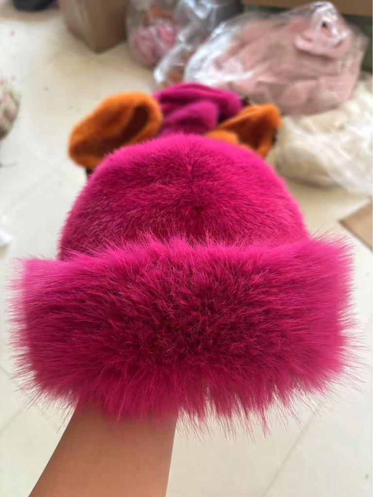 Women’s Winter Faux Mink Fur Fisherman Hat - Warm, Thick, Cold-Proof Mongolian Wool Hat