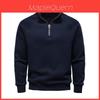 Felpa Autunno Inverno da Uomo con Collo Alto e Fodera in Pile per Uso Casual Urbano
