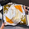 70x70cm Lightweight Silk-Look Square Scarf Women French Chic Hair Band Office Accessory Viscose 96%