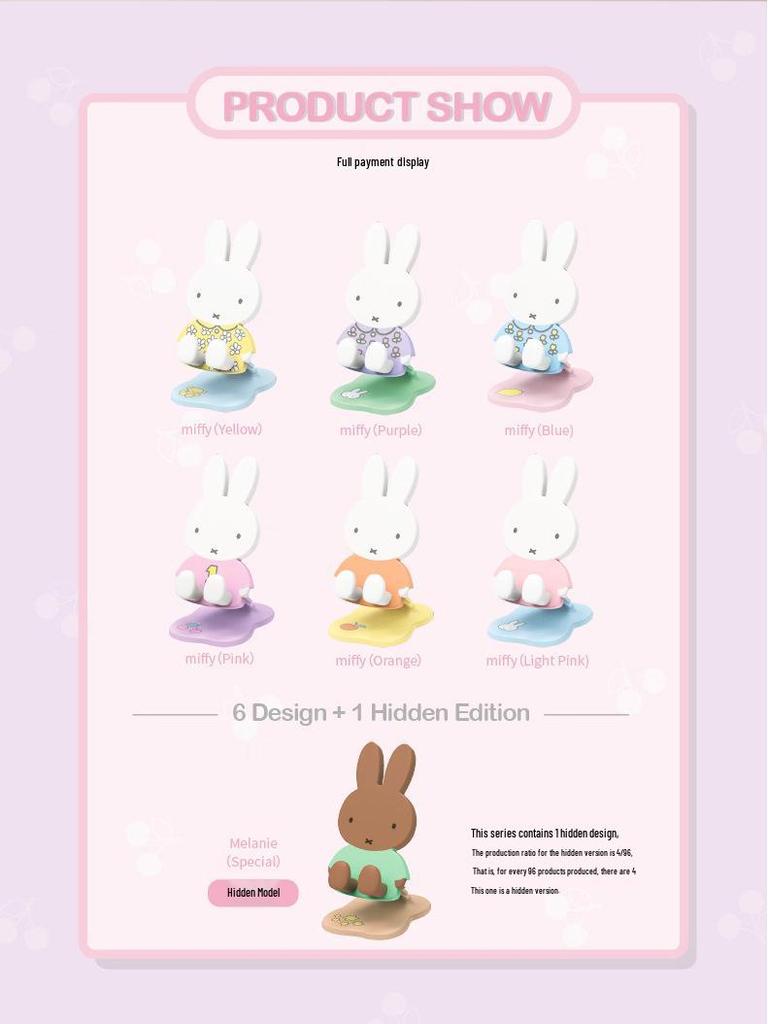 Miffy Rabbit Foldable Phone Stand Blind Box Figure - Cute Desktop Ornament