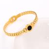 1PC Titanium Steel Stainless Steel Inlaid Zircon Gold Plated Bracelet, Classic and Simple Style, Suitable for Women's Daily Wear