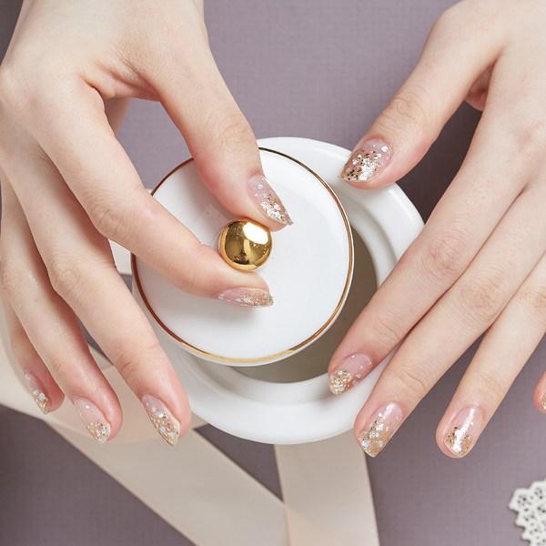 

Набор гелевых наклеек для ногтей с блестками, дождевое золото 23451, 1 комплект