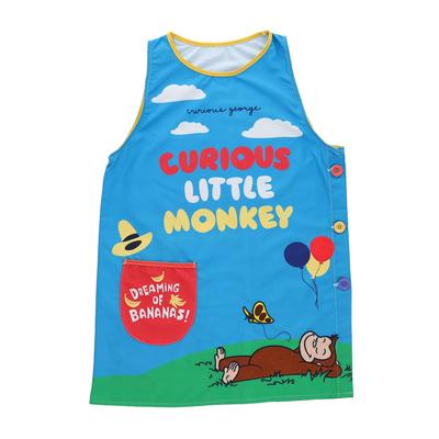 Marushin Curious Nap Curious Cartoon Cooking Side 4765038100 Orchid-Shaped Apron, George, George, Monkey, Girls, Boys, Apron, Pocket, TC, Apron,