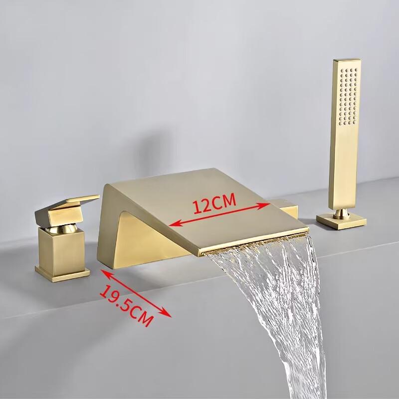 Lindong All-Copper Bathtub Edge Faucet Set