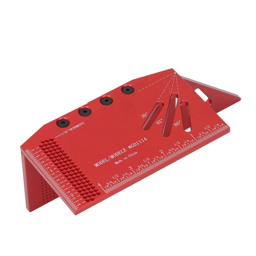 3D Multi Angle Measuring Ruler Imperial Scale 30 45 60 90 Degree Scribing Ruler Woodworking Square P