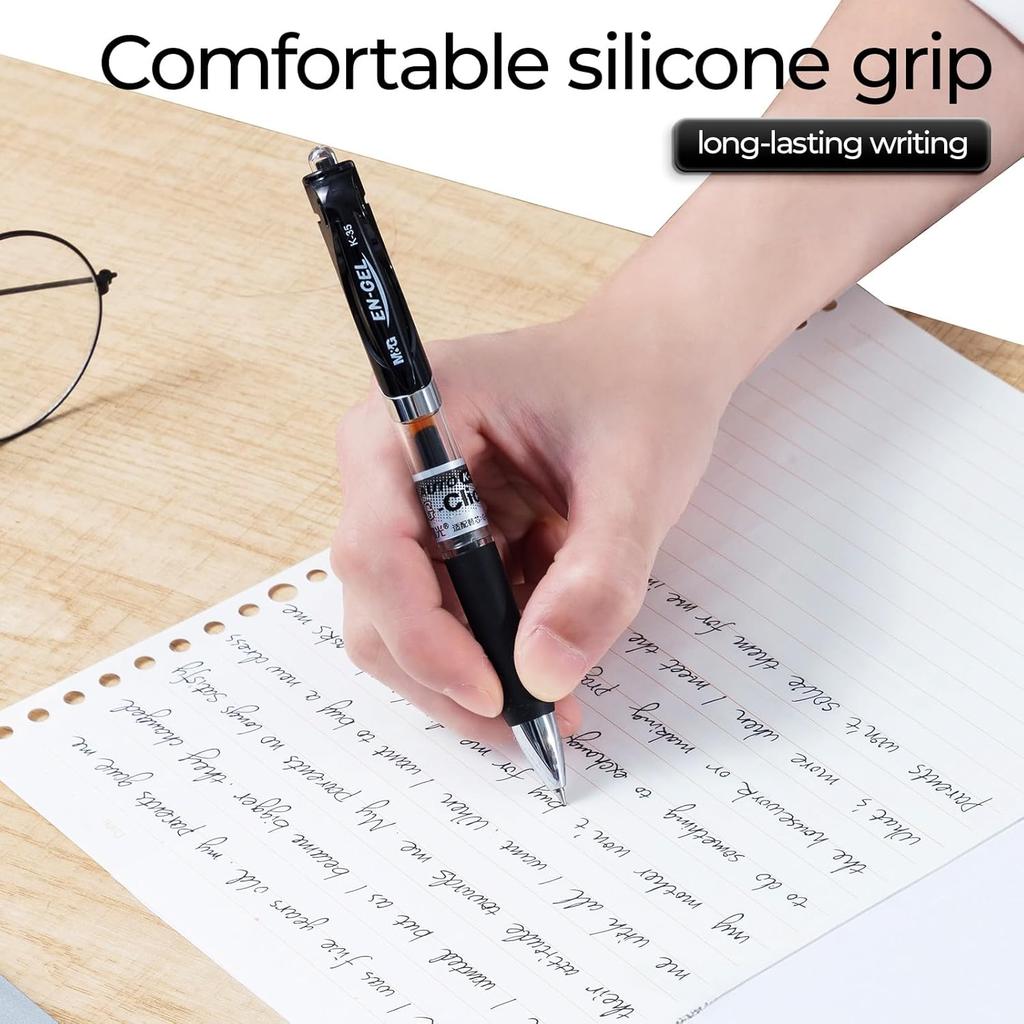 M&G Gel Pens, 0.7mm Black Gel Pens Medium Point, 36 PCS Retractable Gel Ink Rollerball Pens, Gel Ink Pens with Premium Ink & Comfort Grip for Smooth
