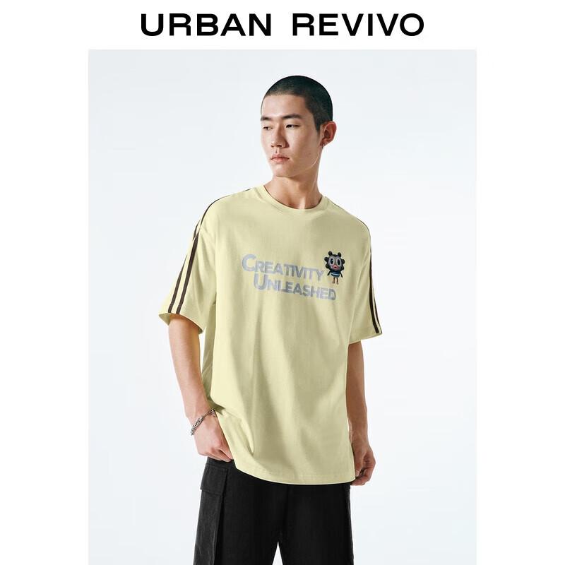 UR Men s 2025 Summer Color-Block Round Neck T-Shirt L