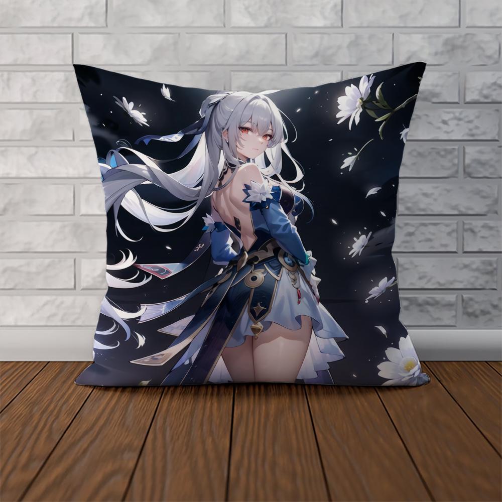 Honkai Star Rail Pillow Case For Car Sofa Decorative Home Doublesided Print Plush Square Throw Pillow Cushion Cover