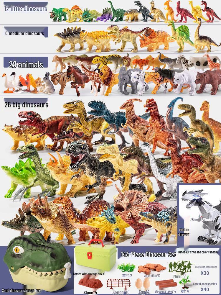 Weiche Dinosaurier-Spielzeuge für Kinder - Triceratops & Tyrannosaurus Rex Tierfiguren Set