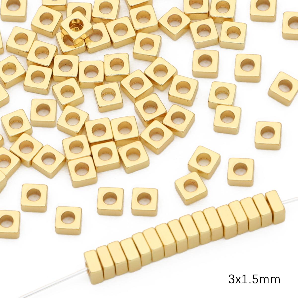 

10 шт. медные бусины-разделители, подвески для изготовления ожерелья, браслета, ювелирных изделий своими руками 3x1.5mm золотой