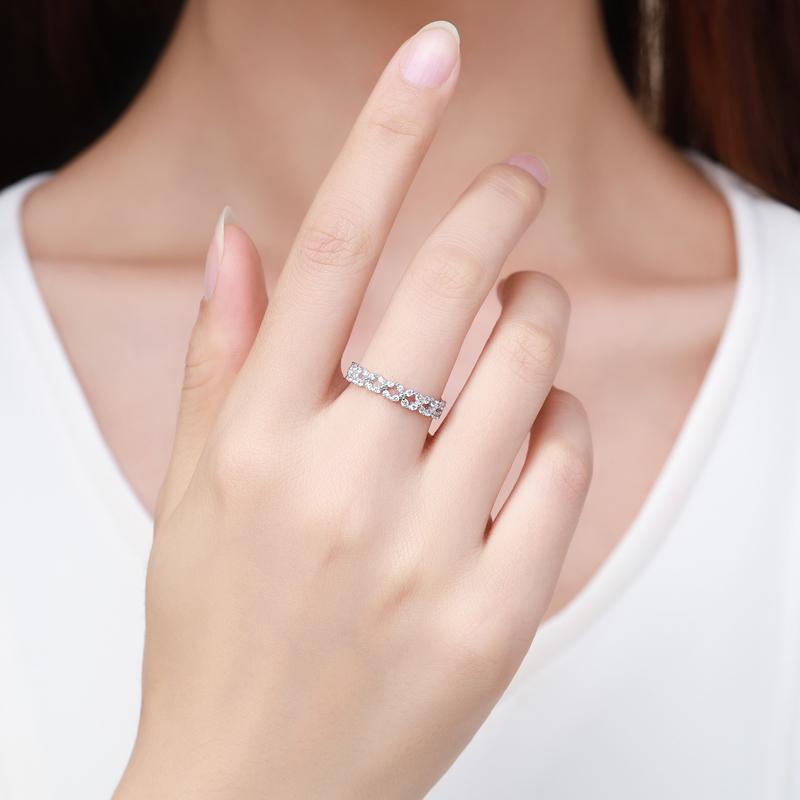 MODIAN Inele din argint 925, geometric, stivuibile, transparent, CZ, pentru femei, bijuterii de nuntă