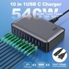Caricabatterie Rapido Multi-Porta ad Alta Potenza 540W GaN Stazione di Ricarica Multipla per iPhone, per MacBook, per Samsung Ecc.