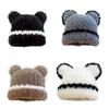 Girls Bear Hat Y2K Furry Ears Hat Furry Bear Gifts Warm Winter Hat Adult Children Furry Ears Winter Photo Props