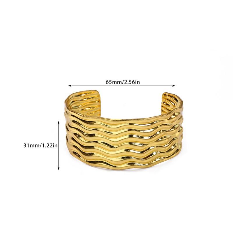 Titanium steel open bracelet gold-plated adjustable metal bracelet female exaggerated fashion hip-hop