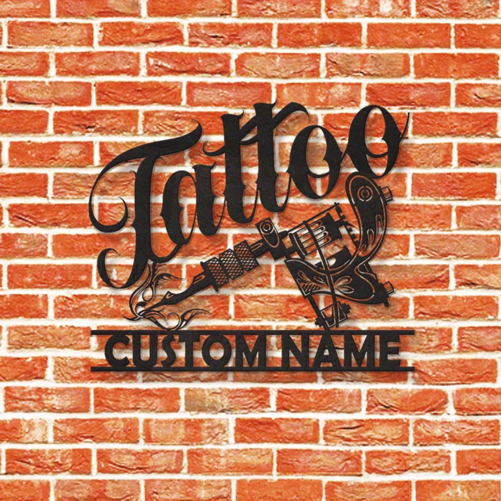 Custom Metal Wall Sign Personalized Studio Name Plate Home Shop Decor Christmas Gift Art Sculpture