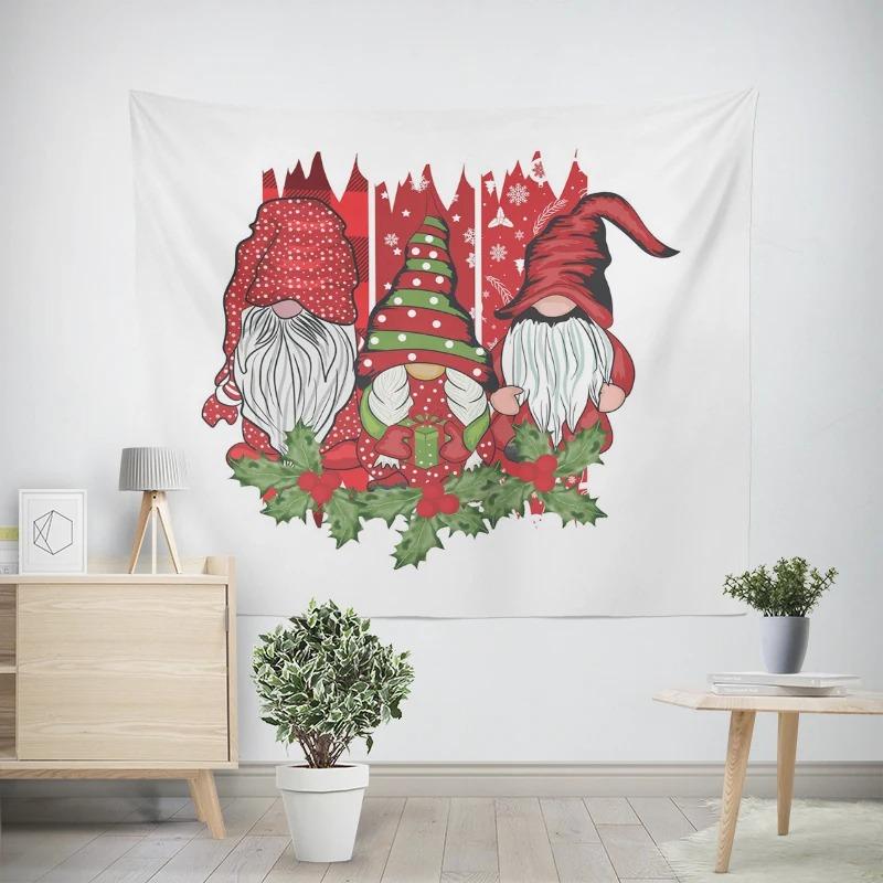 Christmas New Year Snowman Pattern Tapestry Living Room Sofa Car Interior Decorative Tapestry