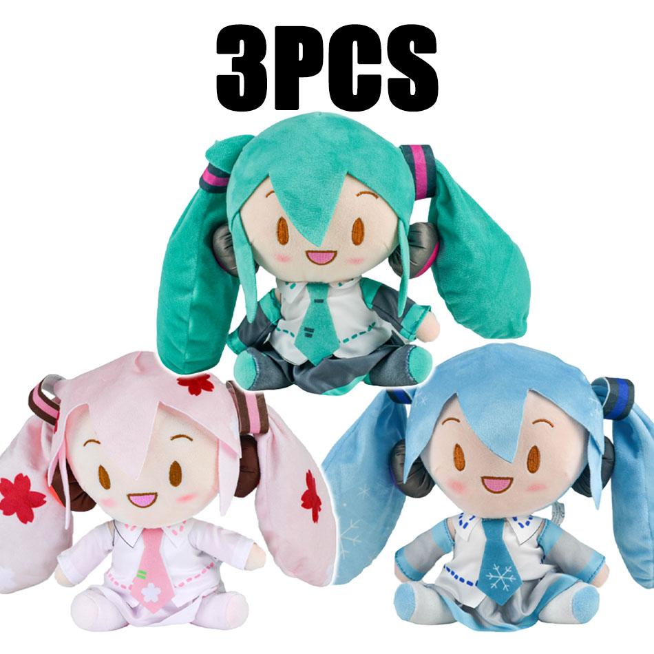 20-29cm Hatsune Miku Kawaii Q Verze Fufu Figurka Plyšová Panenka Anime Periferie Plyšák Sběratelský Model Ozdoba Hračky Dárky