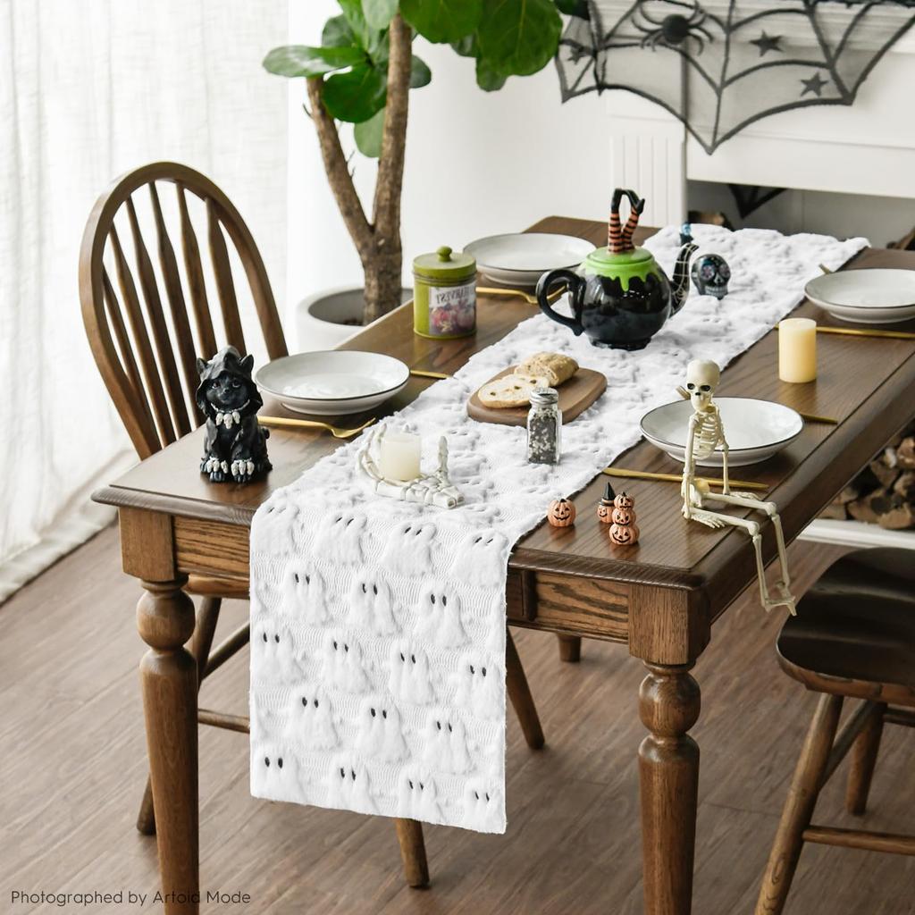 Halloween Table Runner, Holiday Kitchen Dining Table Decoration for Home Party Decor Halloween Table Runner Seasonal Tablecloths