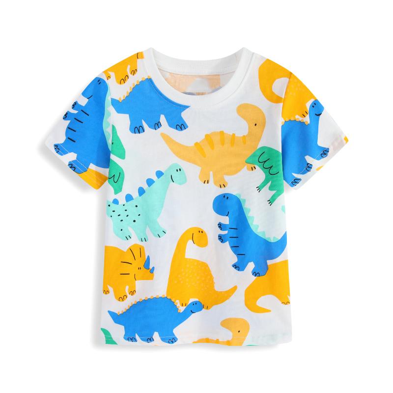 Little Maven 2026 New Summer Kids Clothes Korean Children's Clothes Children's Clothing T-shirts Cartoon Dinosaurs Baby Boys