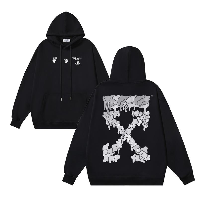 

1239 Off-White 2025 Autumn and Winter New OW Melted Arrow Pattern Men s and Women s Hooded Sweatshirt XL