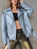 New women's PU leather jacket autumn and winter retro cycling motorcycle suit BF style women's leather jacket
