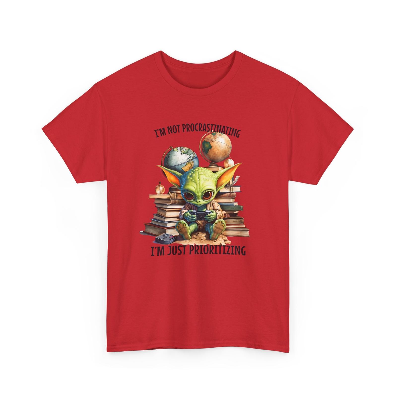 Not Procrastinating Just Prioritizing T-Shirt Funny Procrastination Shirt M