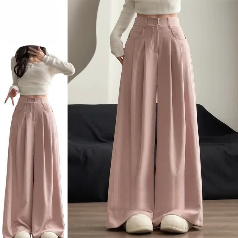 Women's 2026 American-Style Pink Wide-Leg Slimming Casual Pants