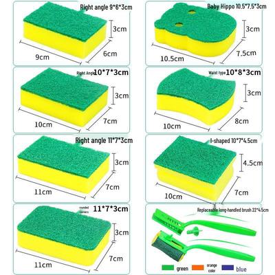 Double-Sided Durable Dishwashing Sponge and Scouring Pad for Kitchen Cleaning